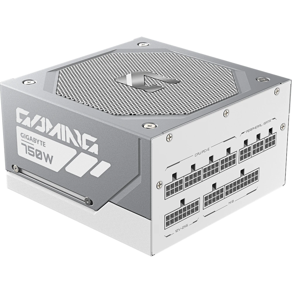 A large main feature product image of Gigabyte Gaming 750GM ICE PG5 750W Gold PCIe 5.1 ATX 3.1 Modular PSU