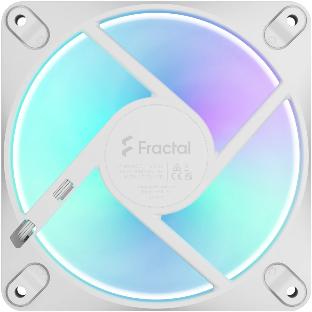 A large main feature product image of Fractal Design Dynamic 3 120mm ARGB PWM Fan (White)