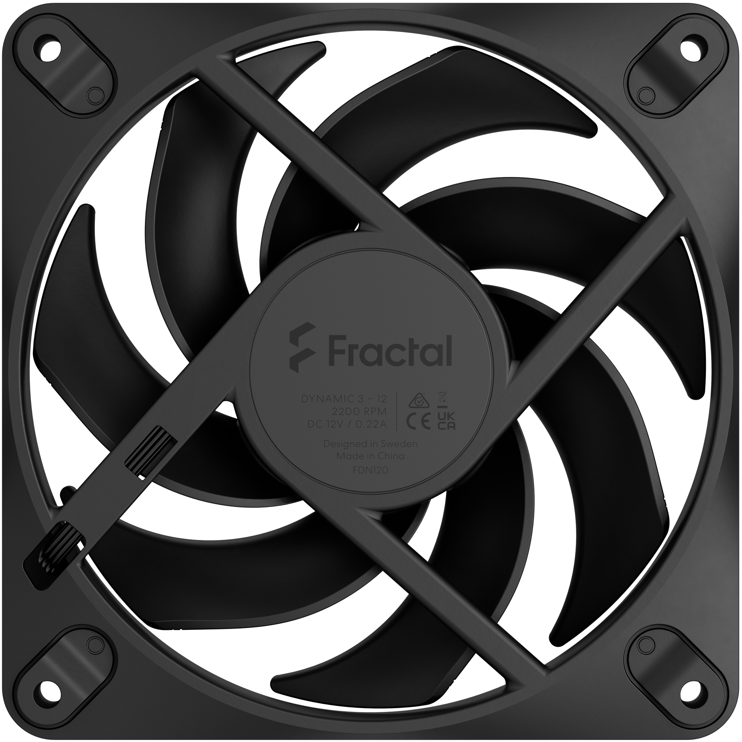 A large main feature product image of Fractal Design Dynamic 3 120mm PWM Fan (Black)