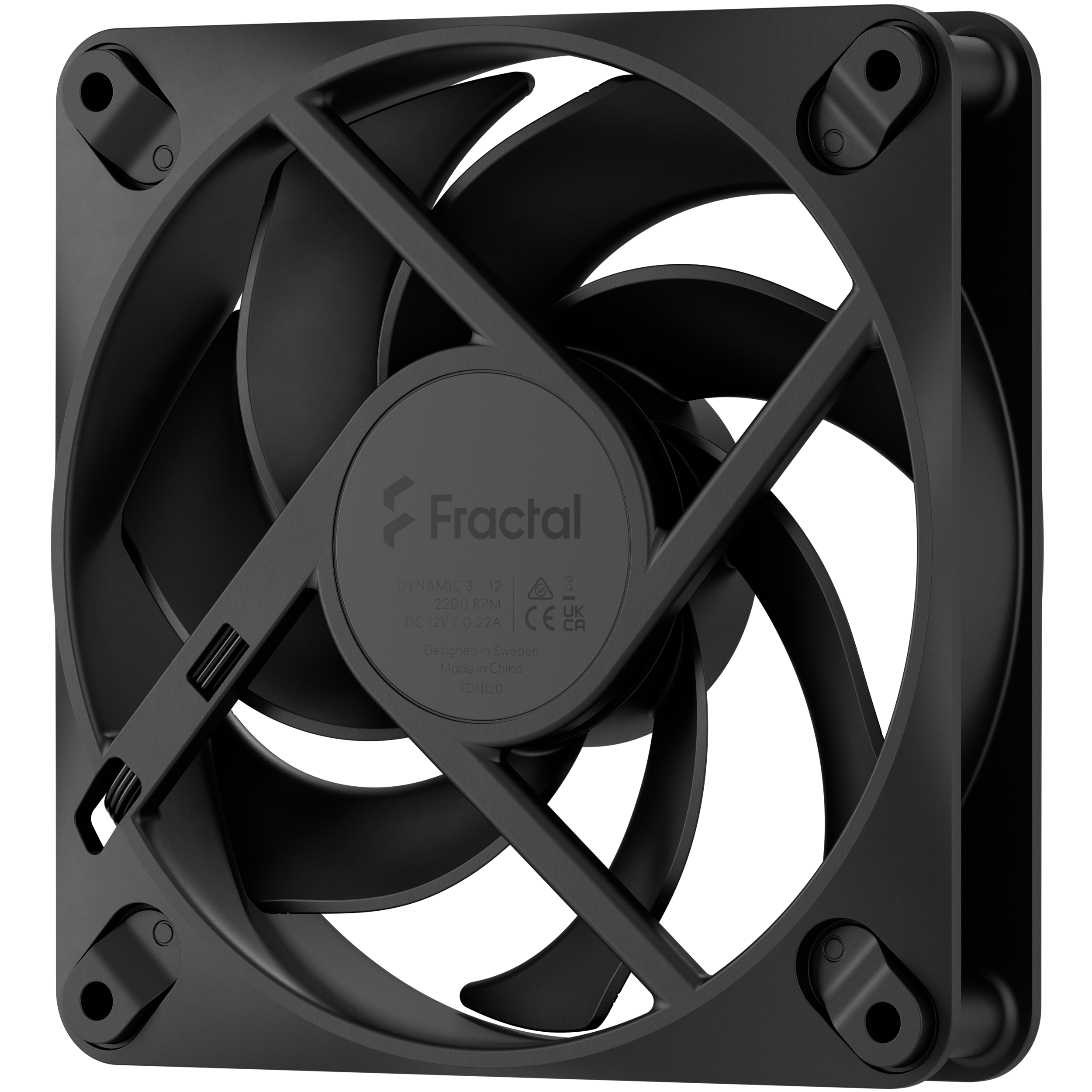 A large main feature product image of Fractal Design Dynamic 3 120mm PWM Fan (Black)