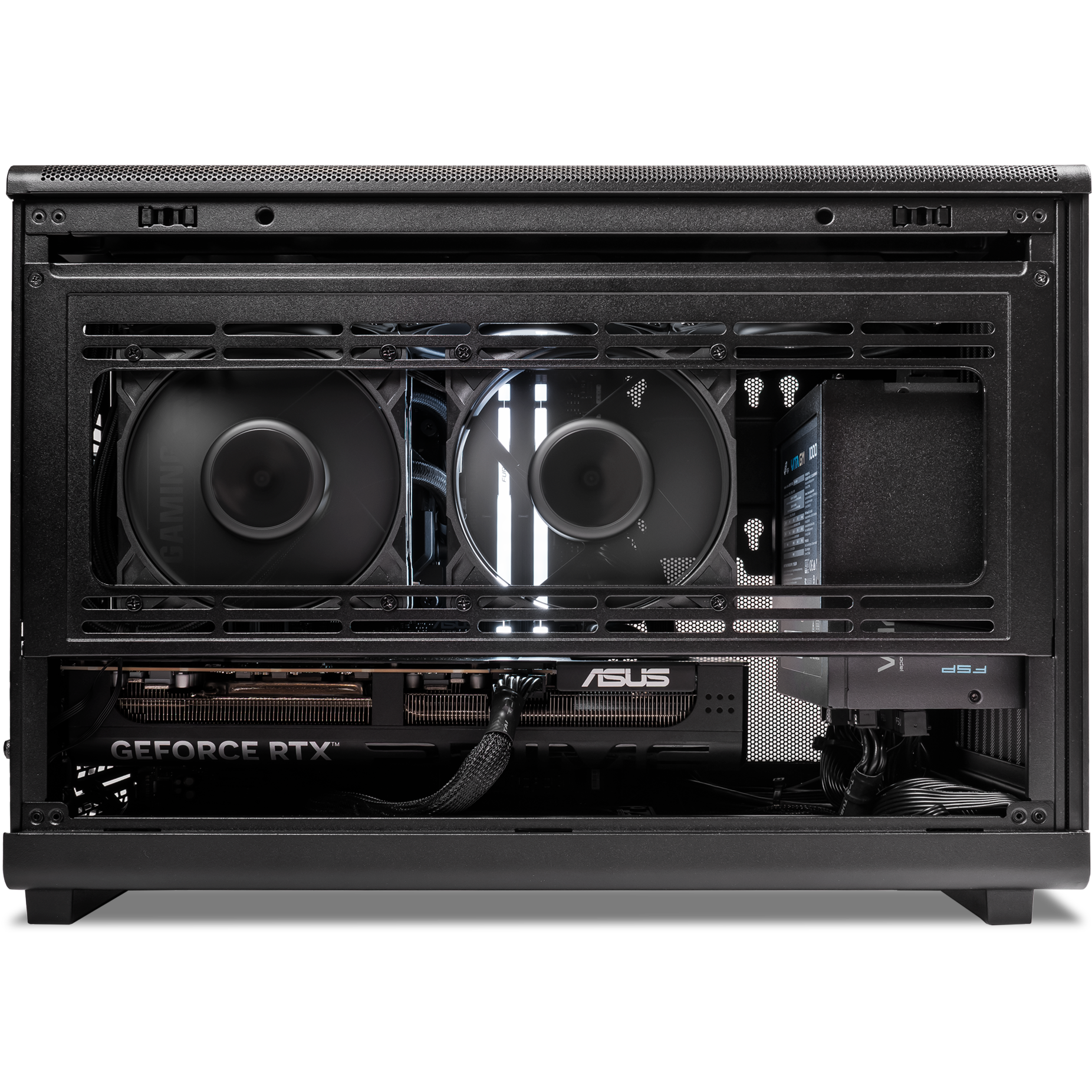 A large main feature product image of EX-DEMO PLE Studio Mini RTX 5080 Prebuilt Ready To Go Creator PC