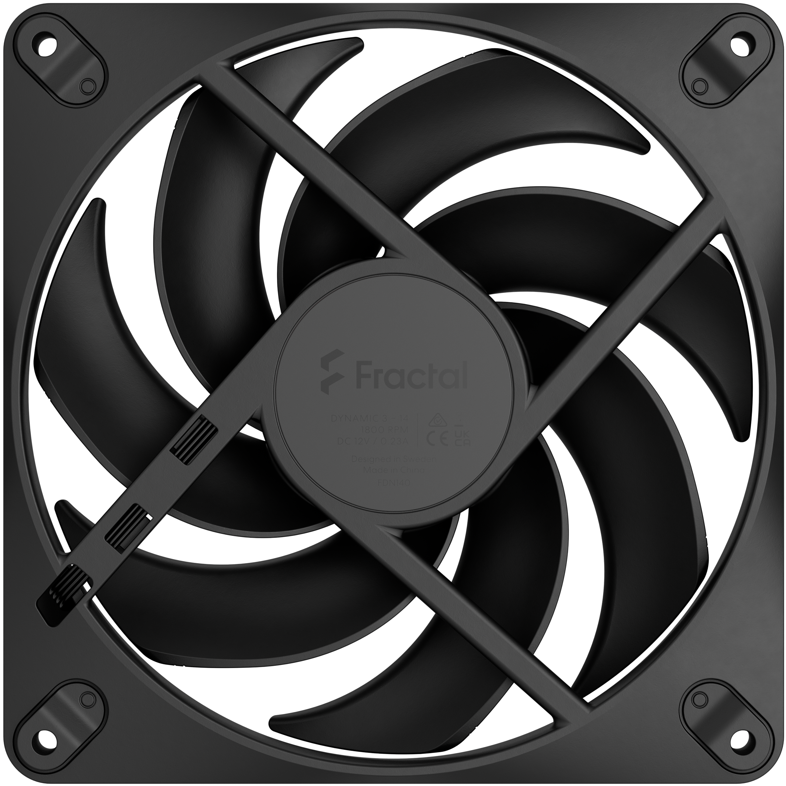 A large main feature product image of Fractal Design Dynamic 3 140mm PWM Fan (Black)
