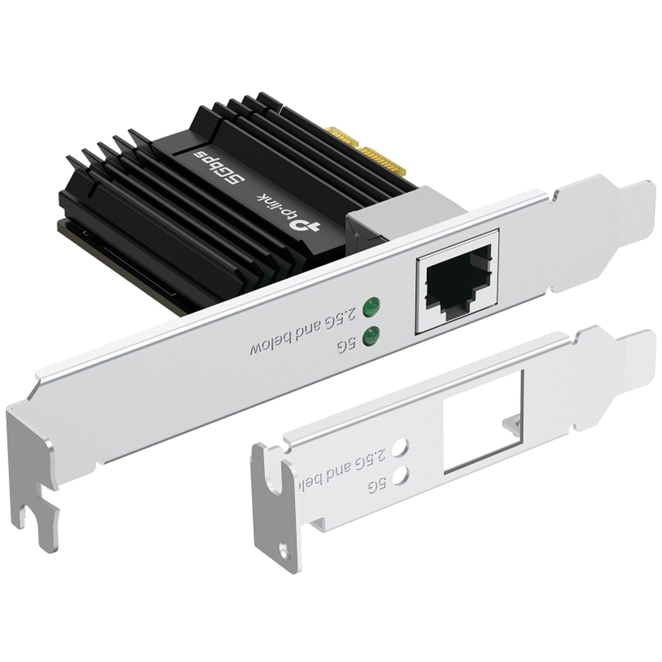 A large main feature product image of TP-Link TX301 - 5GbE PCIe Network Adapter