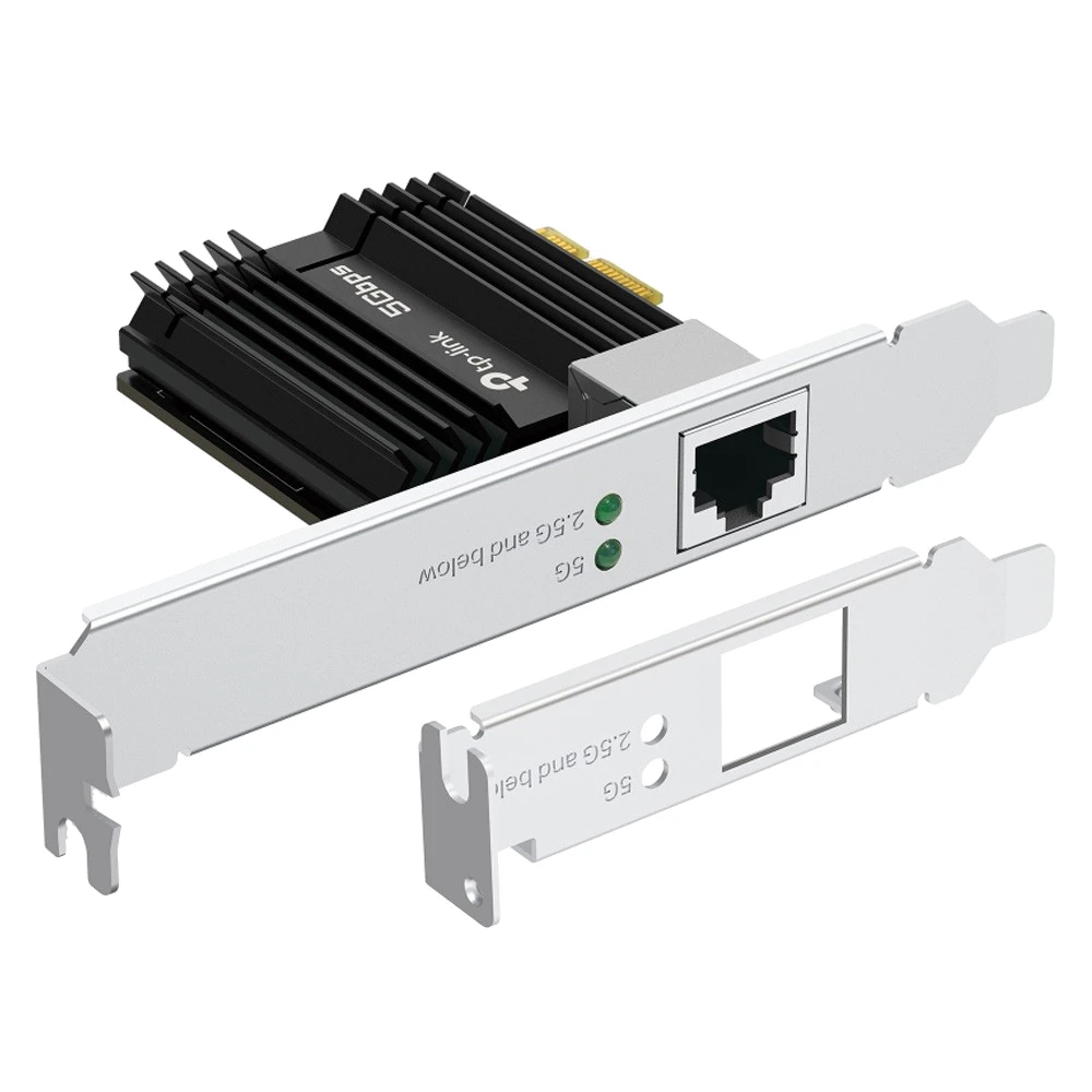A large main feature product image of TP-Link TX301 - 5GbE PCIe Network Adapter