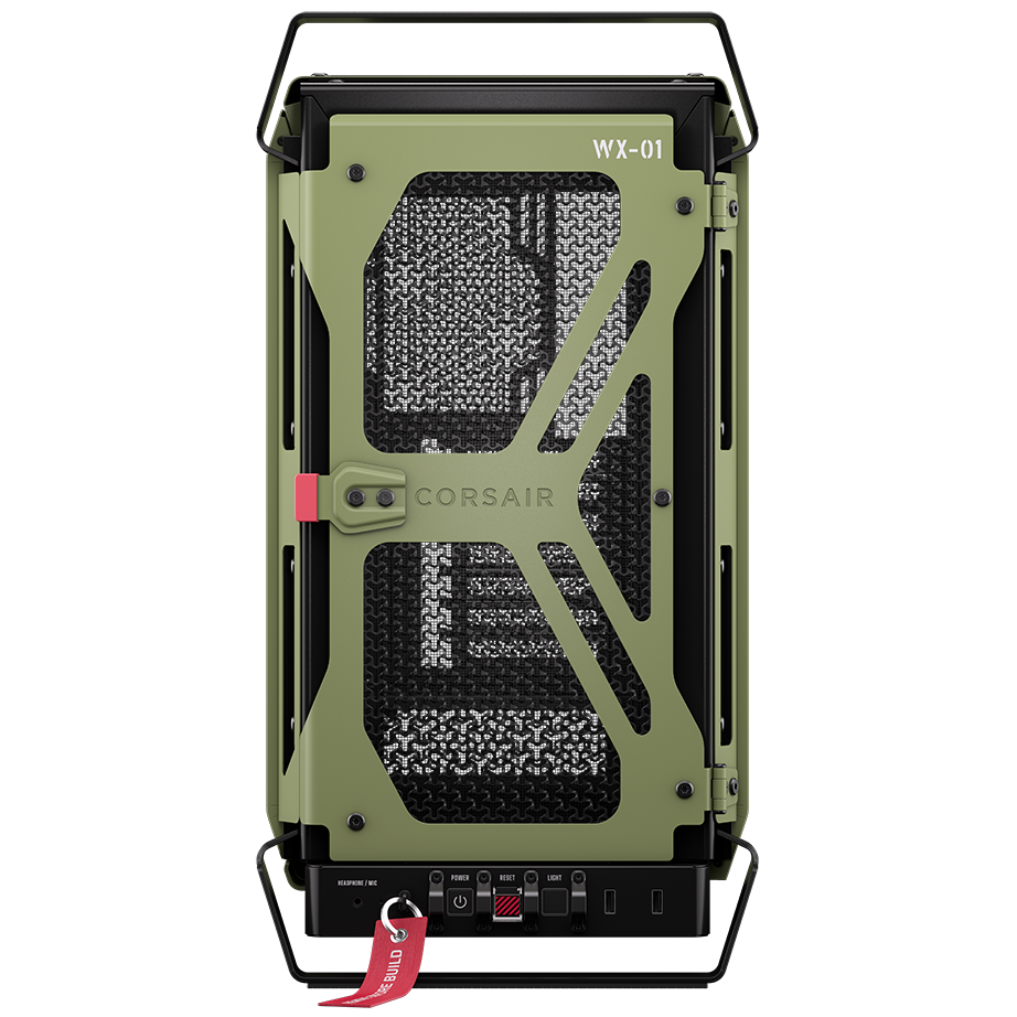 A large main feature product image of Corsair WARTHOG Performance Mid Tower Case (Military Green)