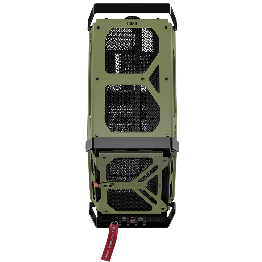 A large main feature product image of Corsair WARTHOG Performance Mid Tower Case (Military Green)
