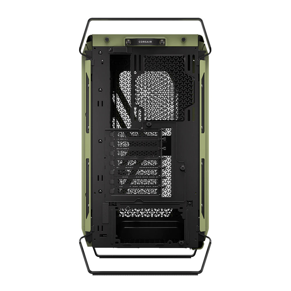 A large main feature product image of Corsair WARTHOG Performance Mid Tower Case (Military Green)