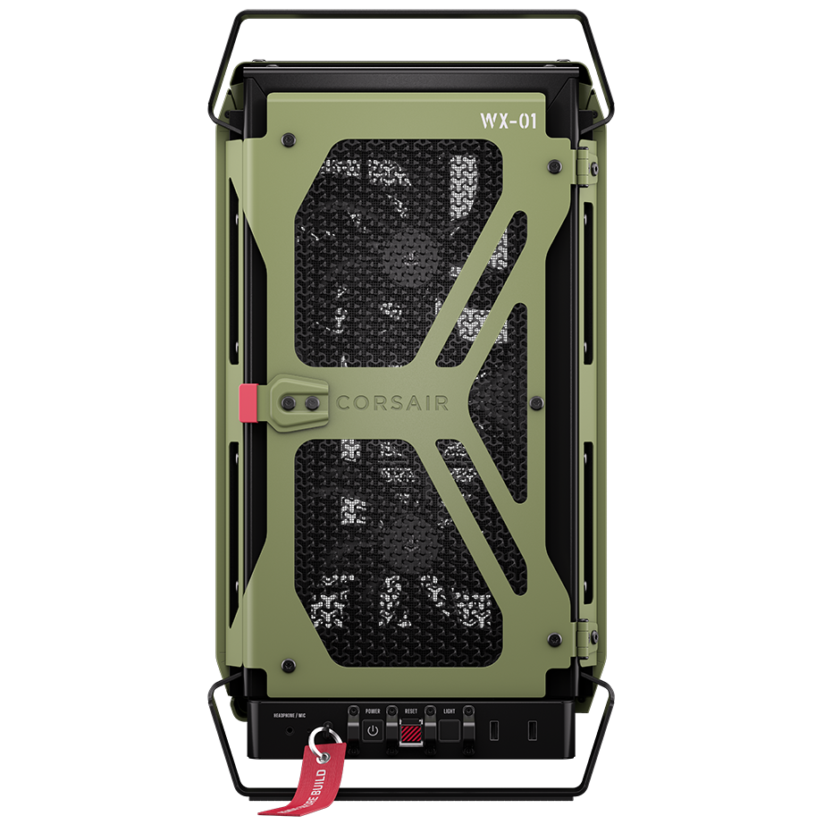 A large main feature product image of Corsair WARTHOG RS Performance Mid Tower Case (Military Green)