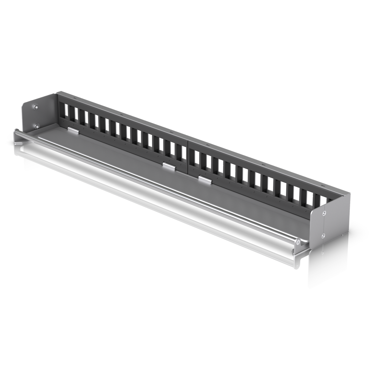 A large main feature product image of Ubiquiti UniFi 24-Port Blank Keystone Patch Panel