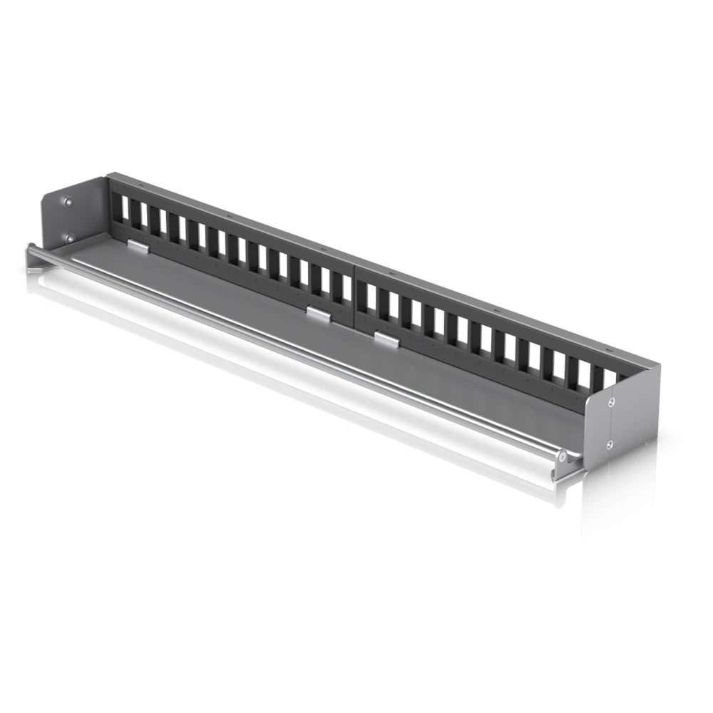 A large main feature product image of Ubiquiti UniFi 24-Port Blank Keystone Patch Panel