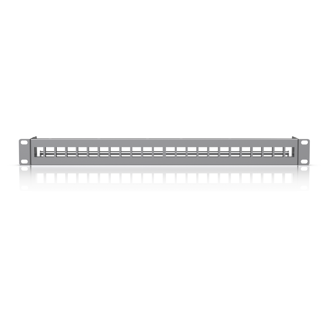 A large main feature product image of Ubiquiti UniFi 24-Port Blank Keystone Patch Panel