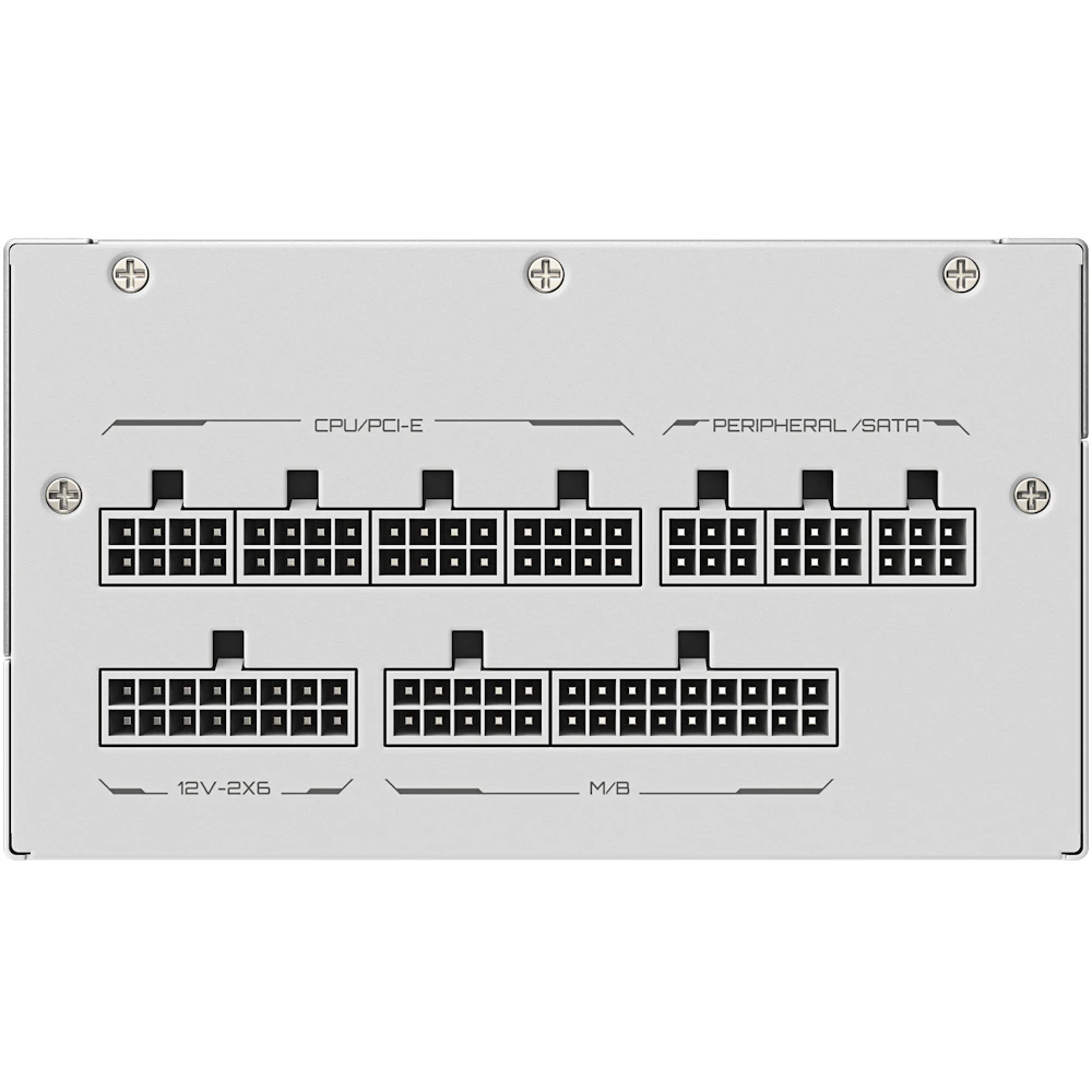 A large main feature product image of Gigabyte Gaming 800GM ICE PG5 850W Gold PCIe 5.1 ATX 3.1 Modular PSU - White