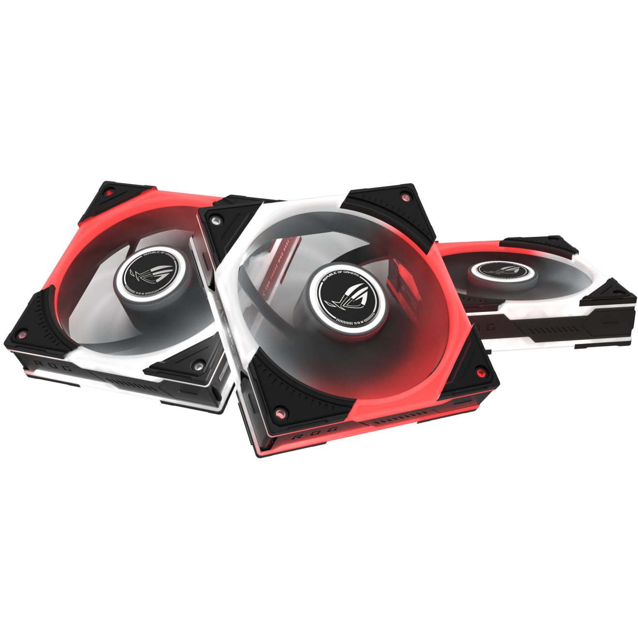 A large main feature product image of ASUS ROG Eurux GR120 ARGB 120mm PWM Fan 3-Pack (Black)