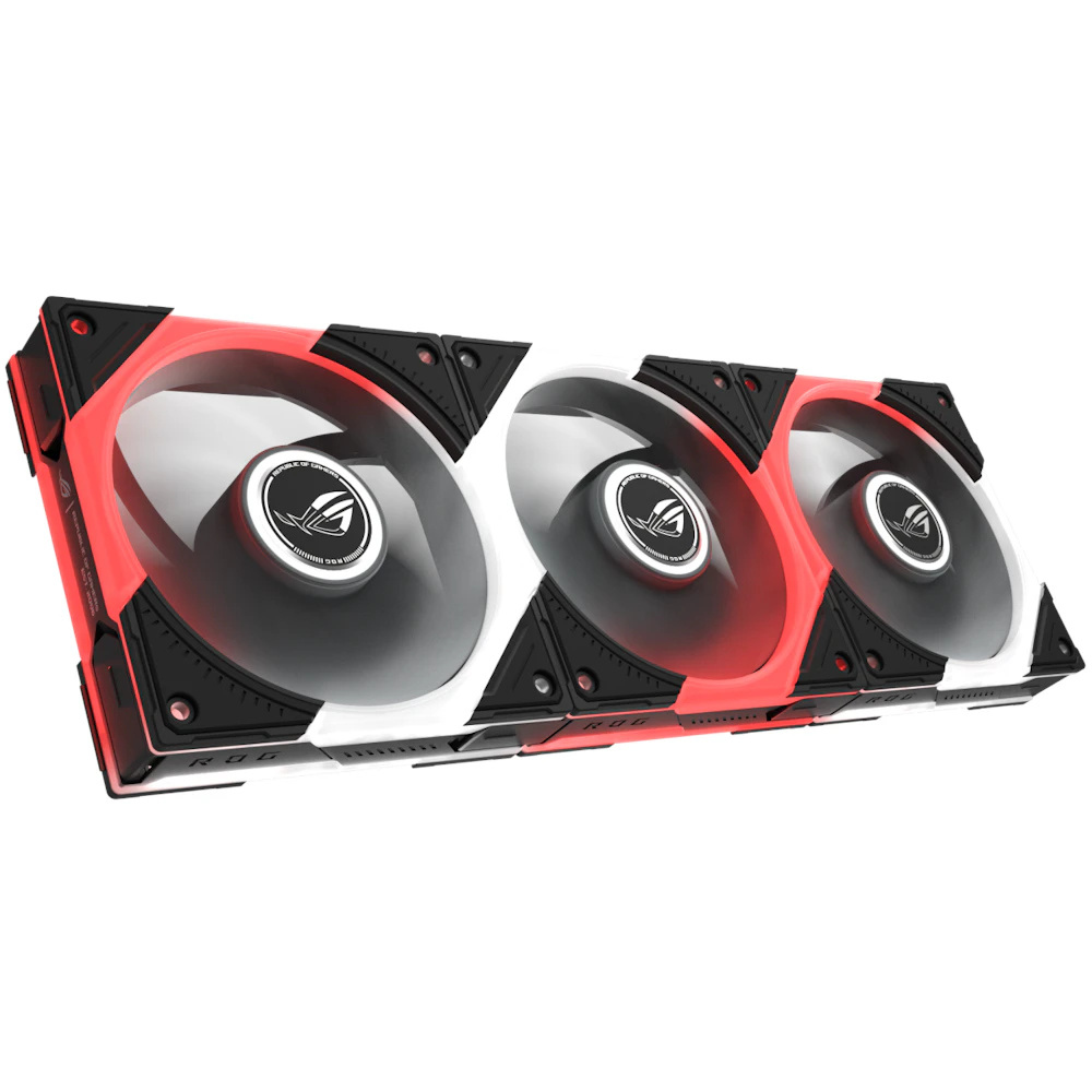 A large main feature product image of ASUS ROG Eurux GR120 ARGB 120mm PWM Fan 3-Pack (Black)