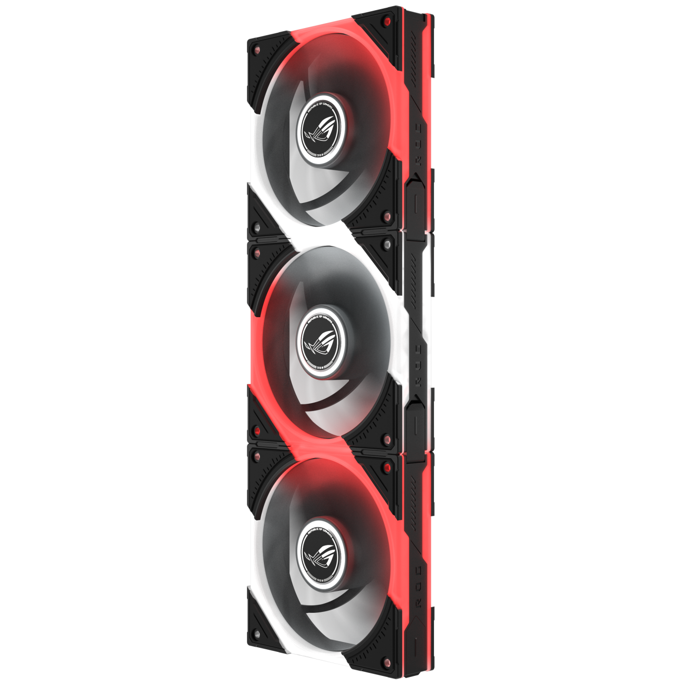 A large main feature product image of ASUS ROG Eurux GR120 ARGB 120mm PWM Fan 3-Pack (Black)