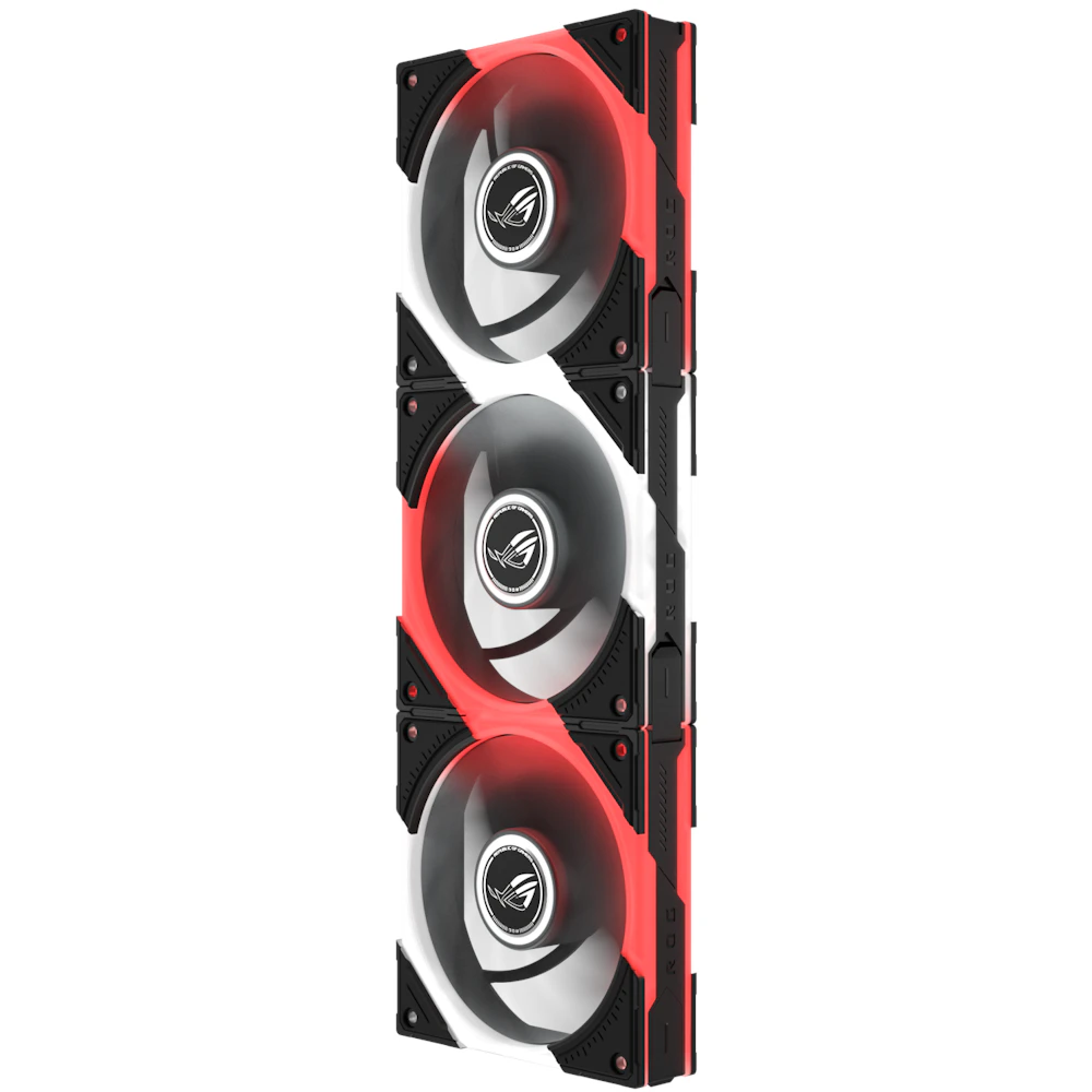 A large main feature product image of ASUS ROG Eurux GR120 ARGB 120mm PWM Fan 3-Pack (Black)