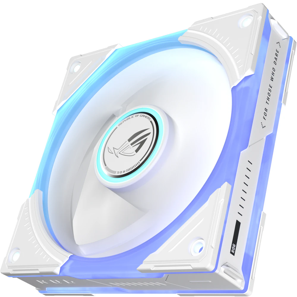 A large main feature product image of ASUS ROG Eurux GR120 ARGB 120mm PWM Fan (White)