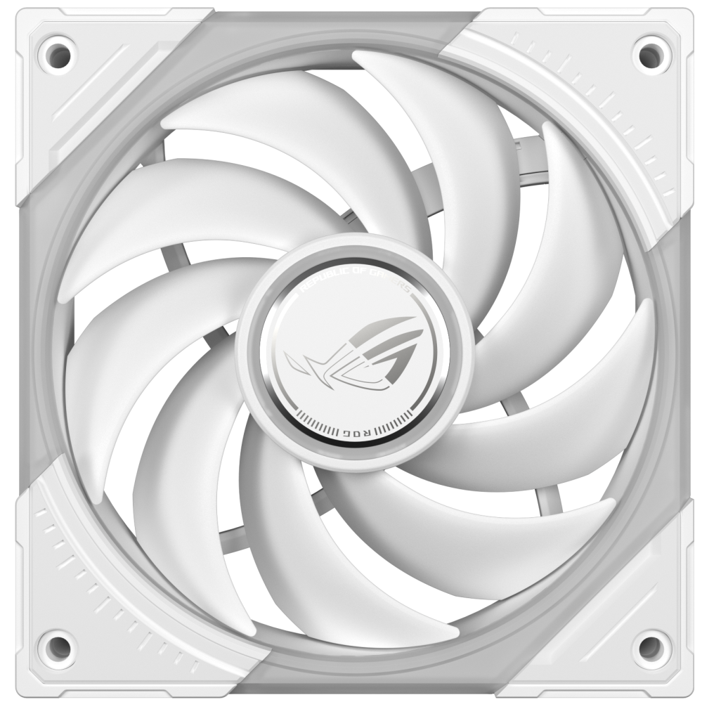 A large main feature product image of ASUS ROG Eurux GR120 ARGB 120mm PWM Fan (White)