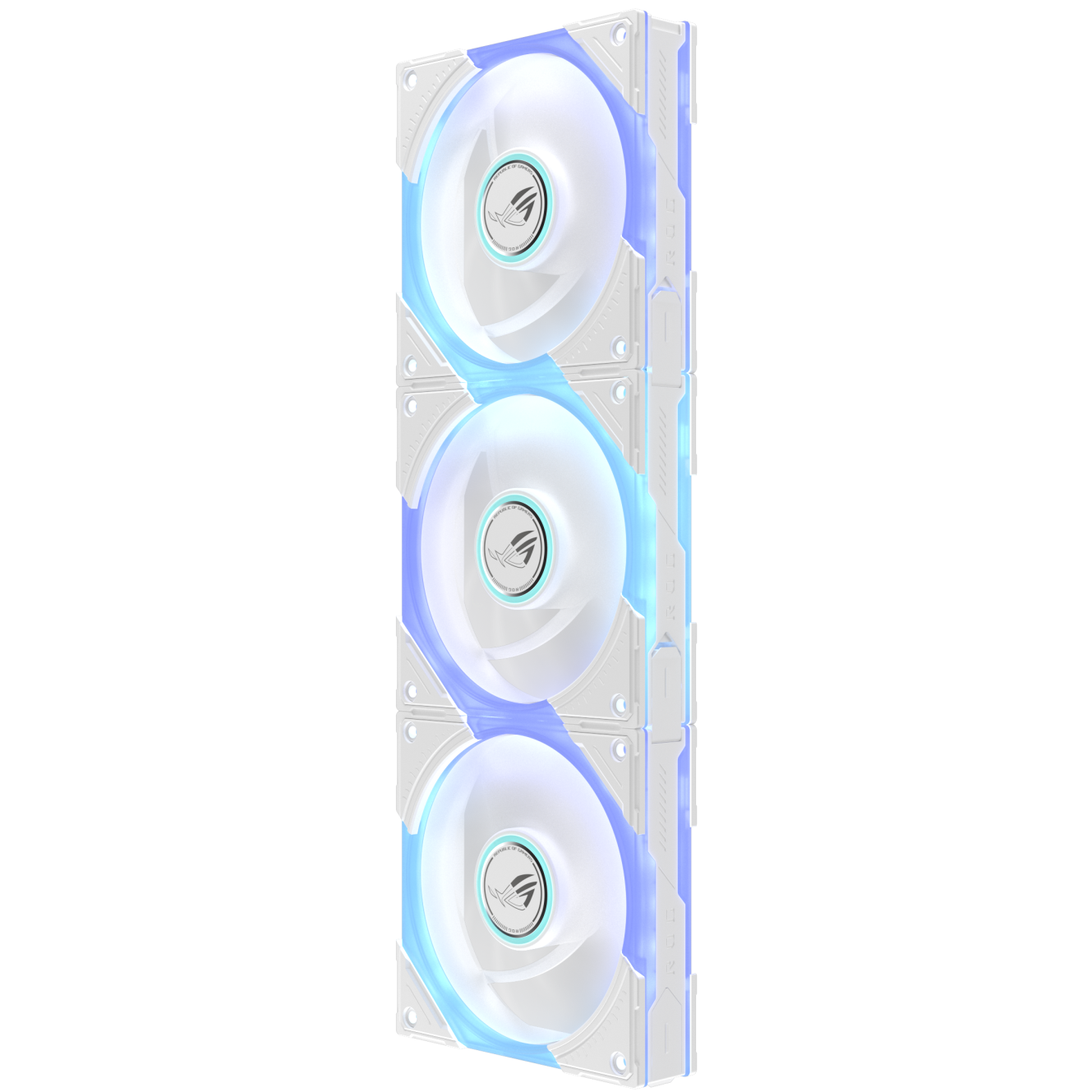 A large main feature product image of ASUS ROG Eurux GR120 ARGB 120mm PWM Fan 3-Pack- White