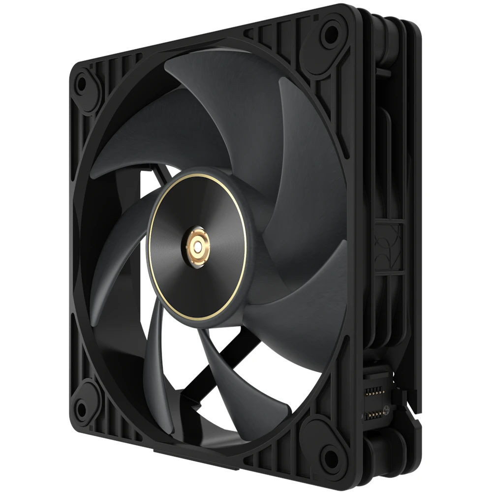 A large main feature product image of ASUS PROART PF120 FAN PWM BLACK 120mm ARGB PWM Cooling Fan