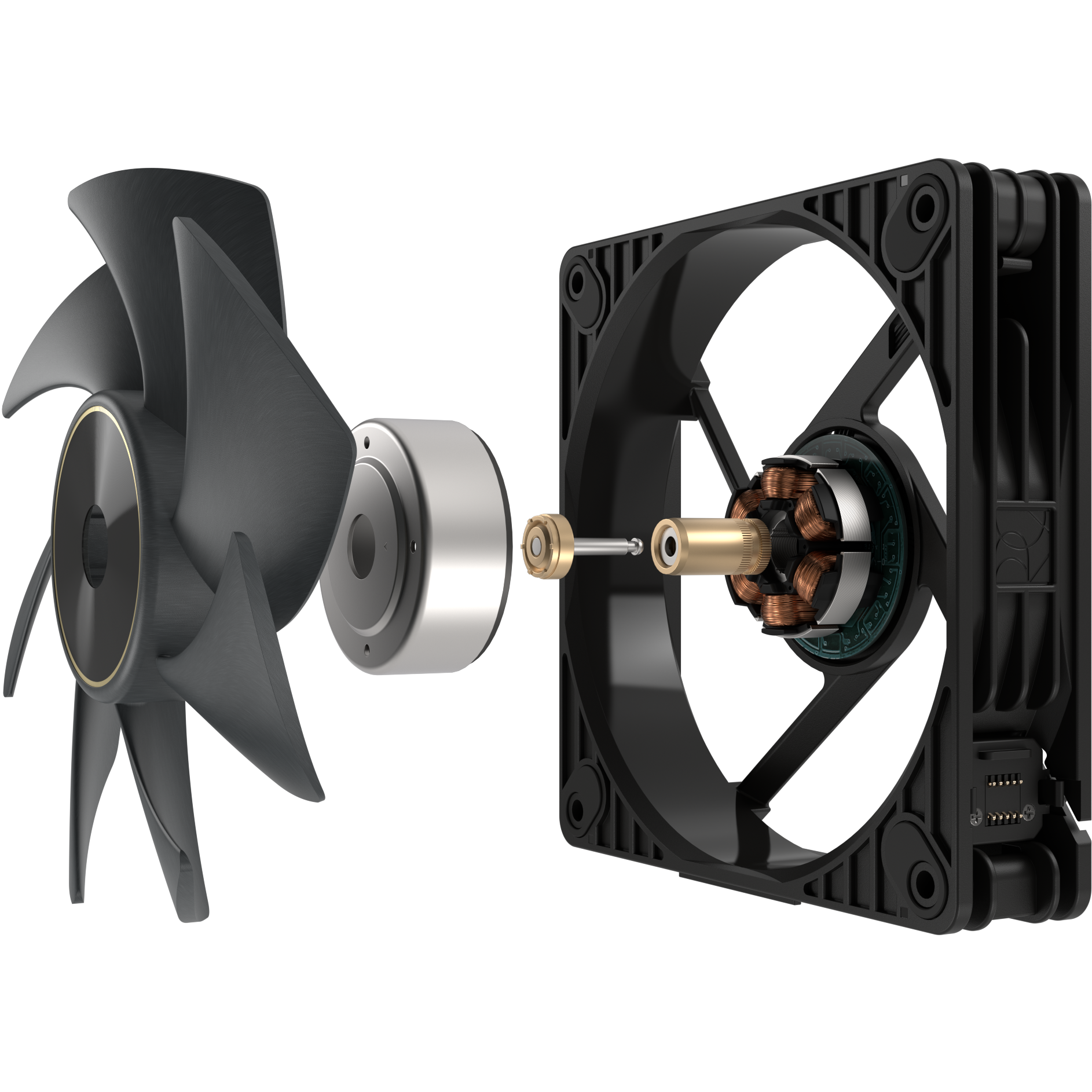 A large main feature product image of ASUS PROART PF120 FAN PWM BLACK 120mm ARGB PWM Cooling Fan