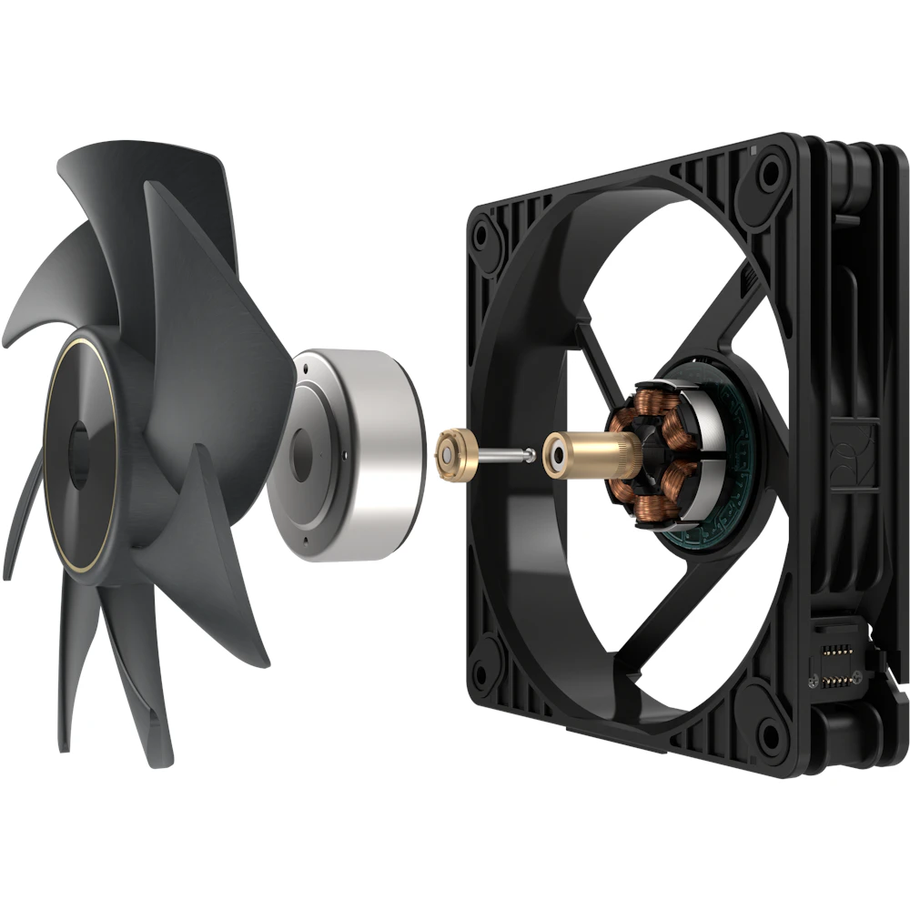 A large main feature product image of ASUS PROART PF120 FAN PWM BLACK 120mm ARGB PWM Cooling Fan