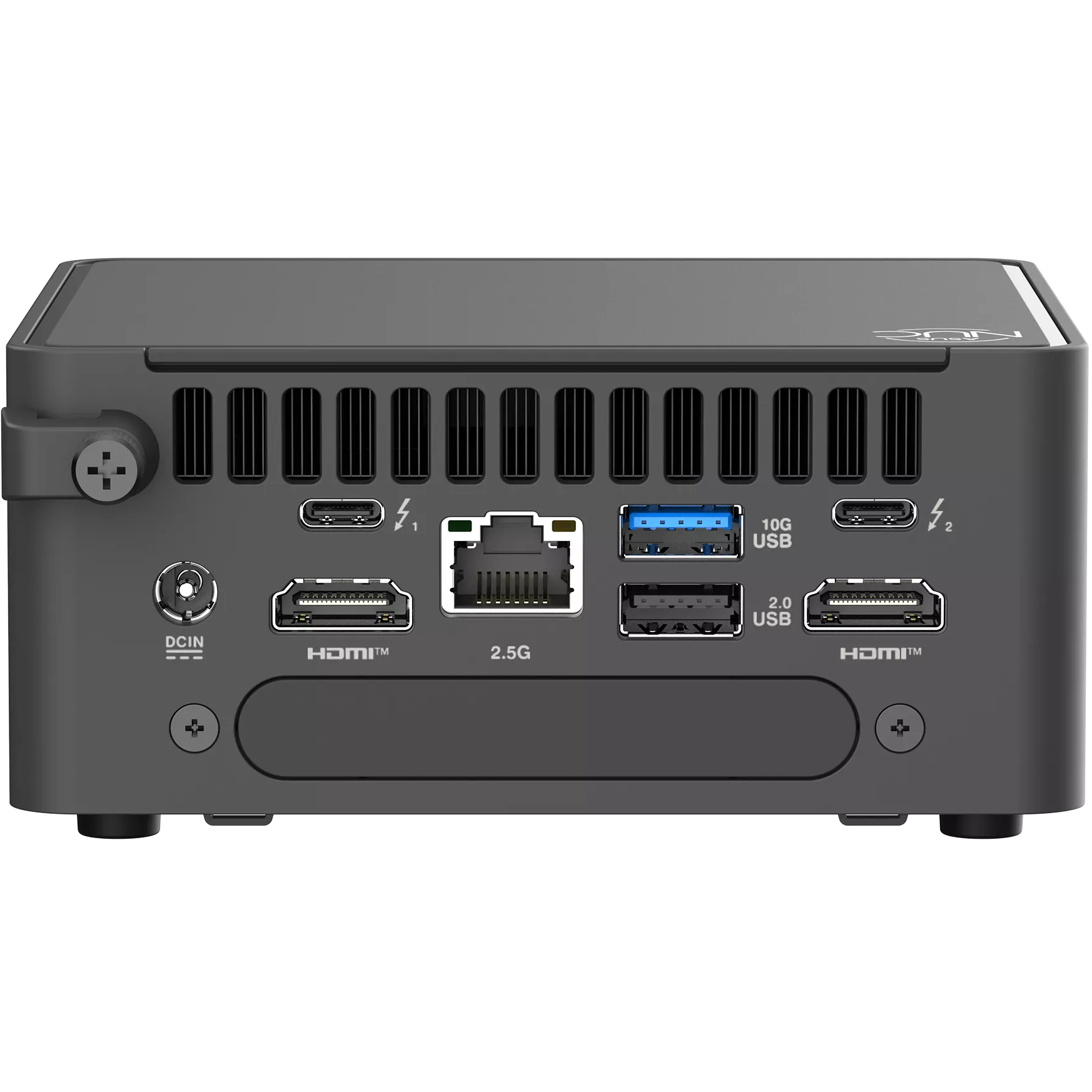 A large main feature product image of EX-DEMO ASUS NUC 15 Pro Core 5 210H Tall Barebones Mini PC