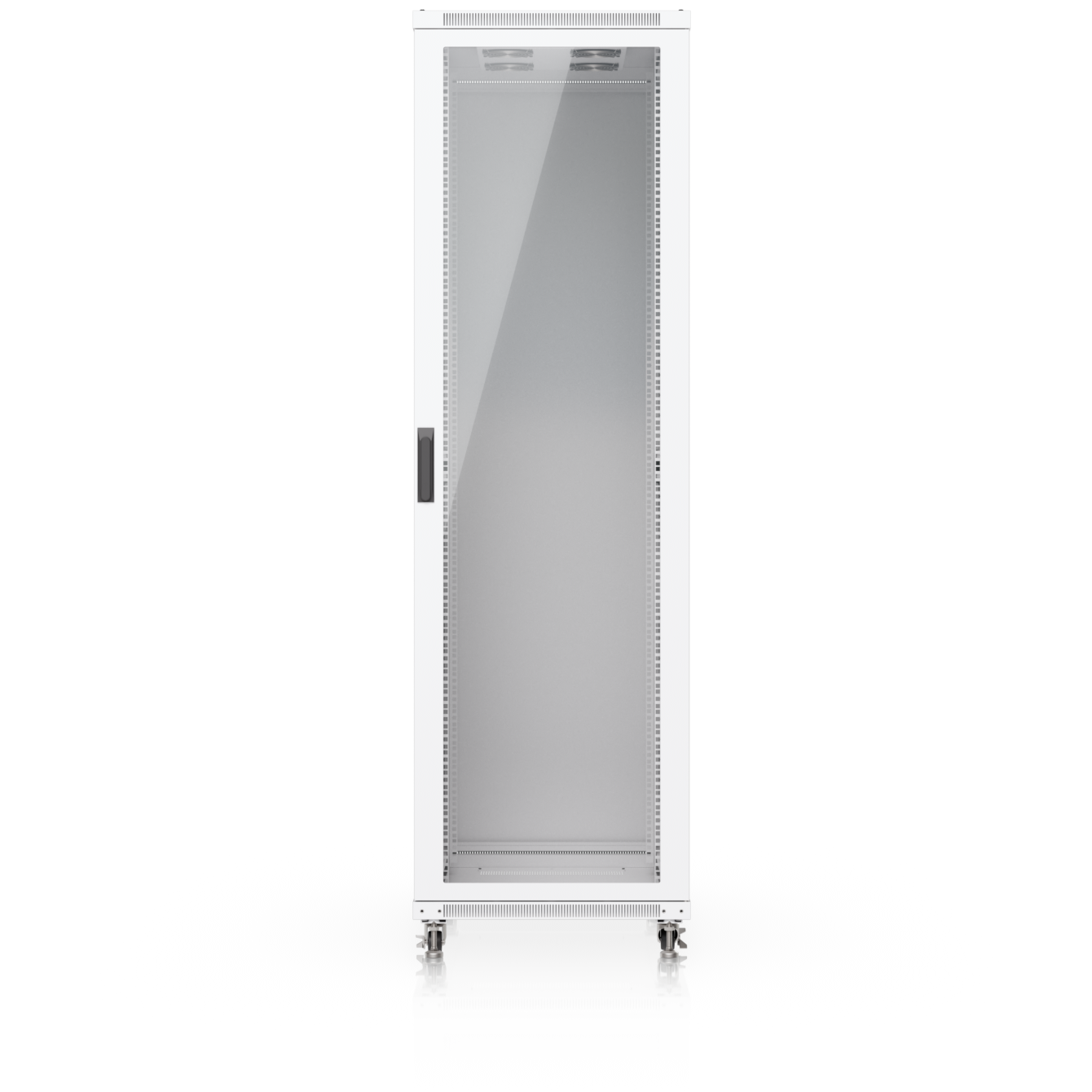 A large main feature product image of Ubiquiti UniFi 42U Rack Cabinet 1000mm (Tempered Glass Front Door)