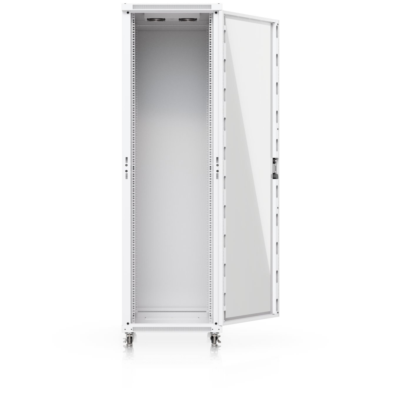 A large main feature product image of Ubiquiti UniFi 42U Rack Cabinet 800mm (Tempered Glass Front Door)
