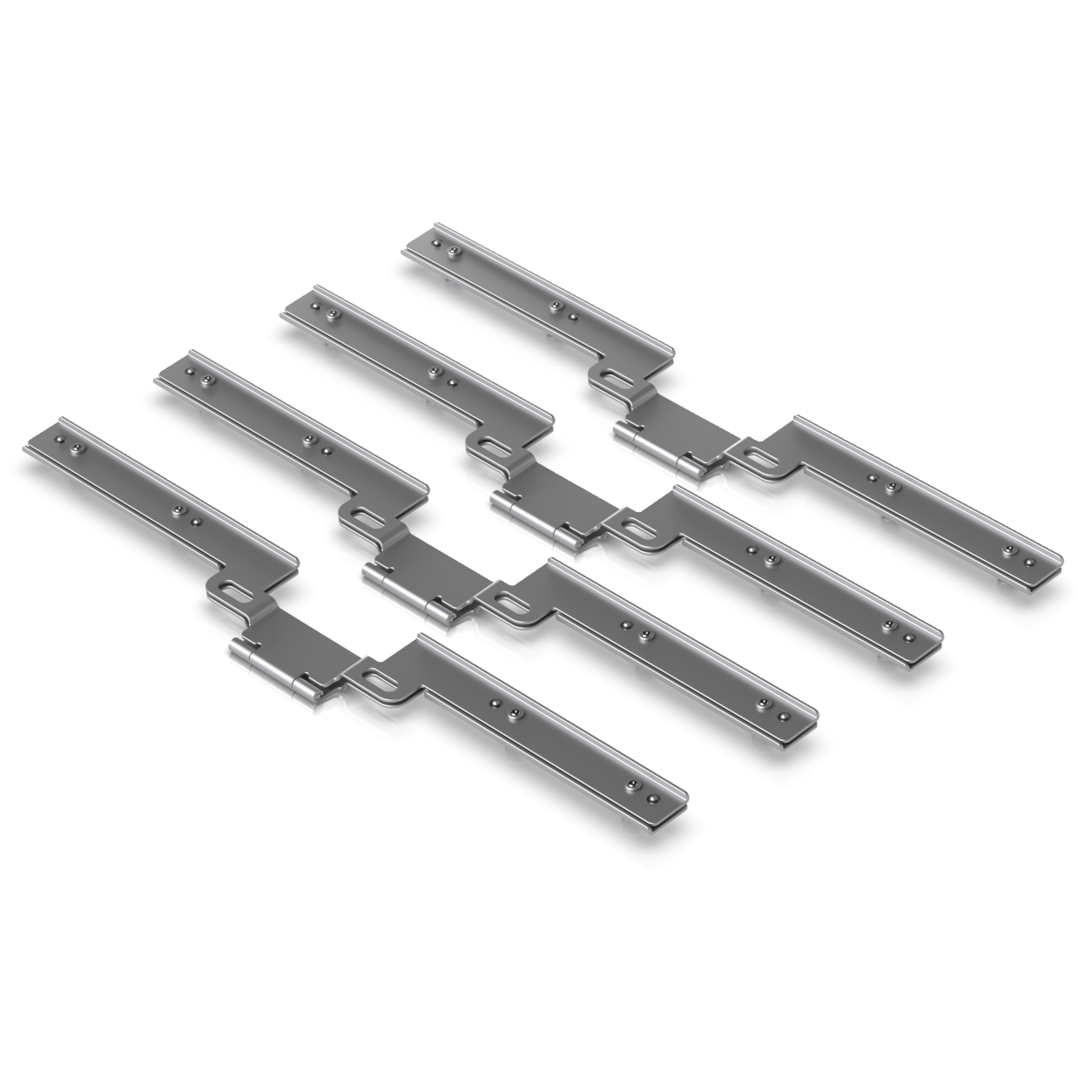 A large main feature product image of Ubiquiti UniFi Toolless Mini Rack Stacking Kit