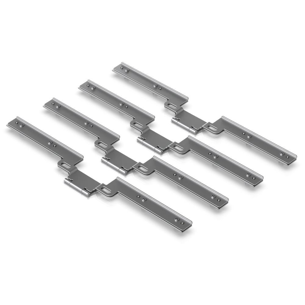 A large main feature product image of Ubiquiti UniFi Toolless Mini Rack Stacking Kit