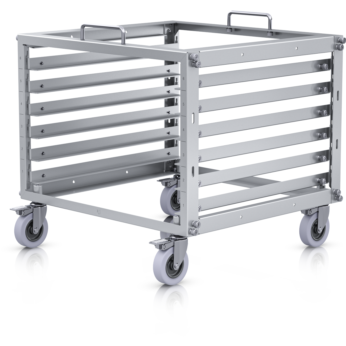A large main feature product image of Ubiquiti UniFi 6U Toolless Mini Rack
