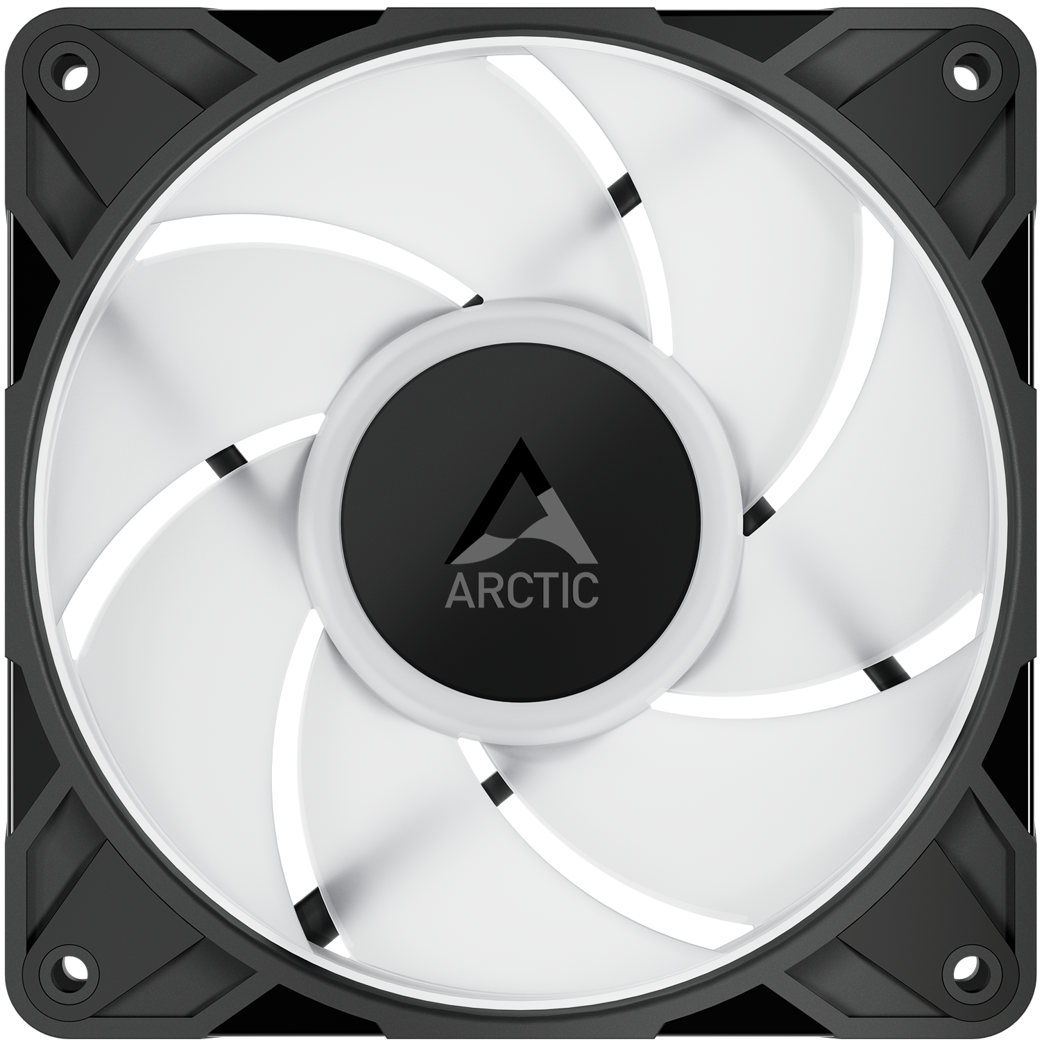 A large main feature product image of EX-DEMO ARCTIC P12 Pro ARGB 120mm Performance PWM Fan 3-Pack (Black)