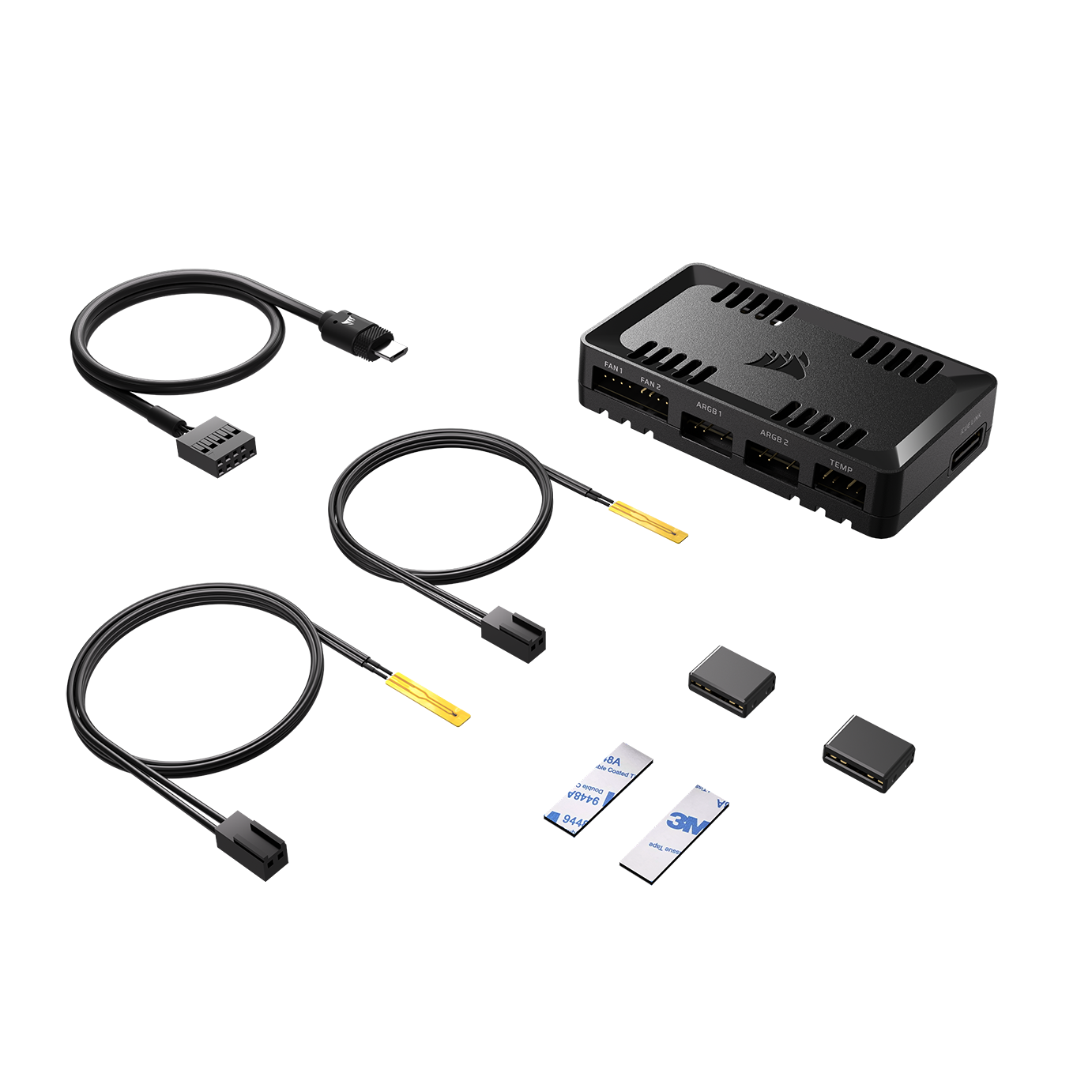 A large main feature product image of EX-DEMO Corsair COMMANDER DUO Lighting and Fan Controller - ARGB and iCUE LINK Hybrid