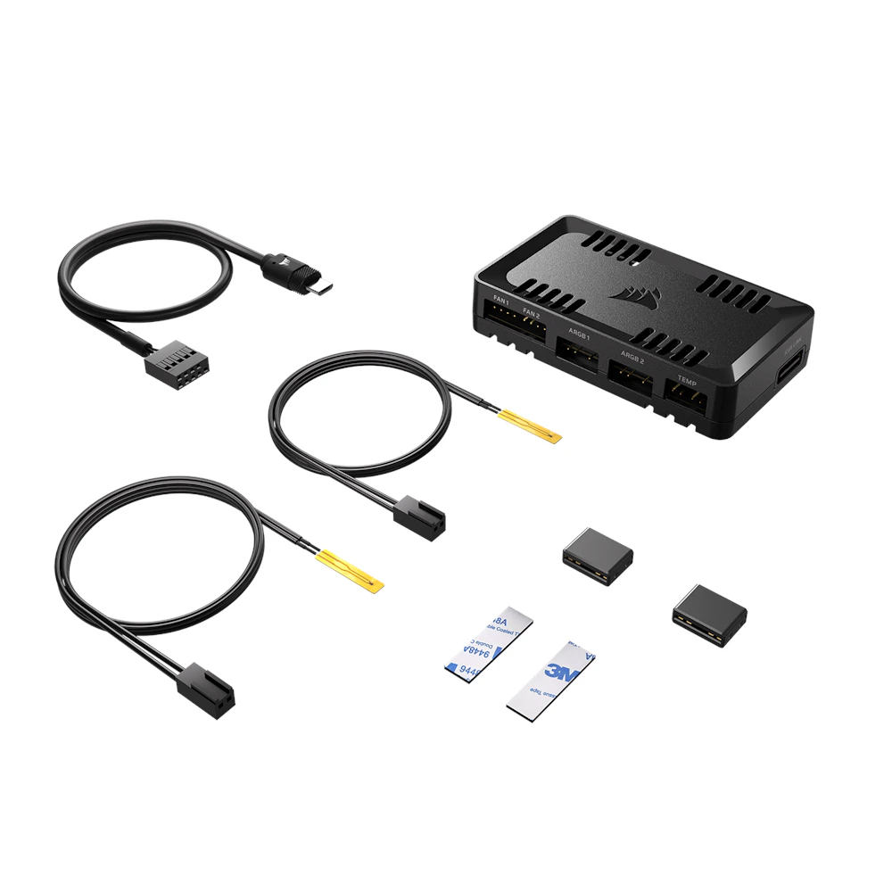 A large main feature product image of EX-DEMO Corsair COMMANDER DUO Lighting and Fan Controller - ARGB and iCUE LINK Hybrid