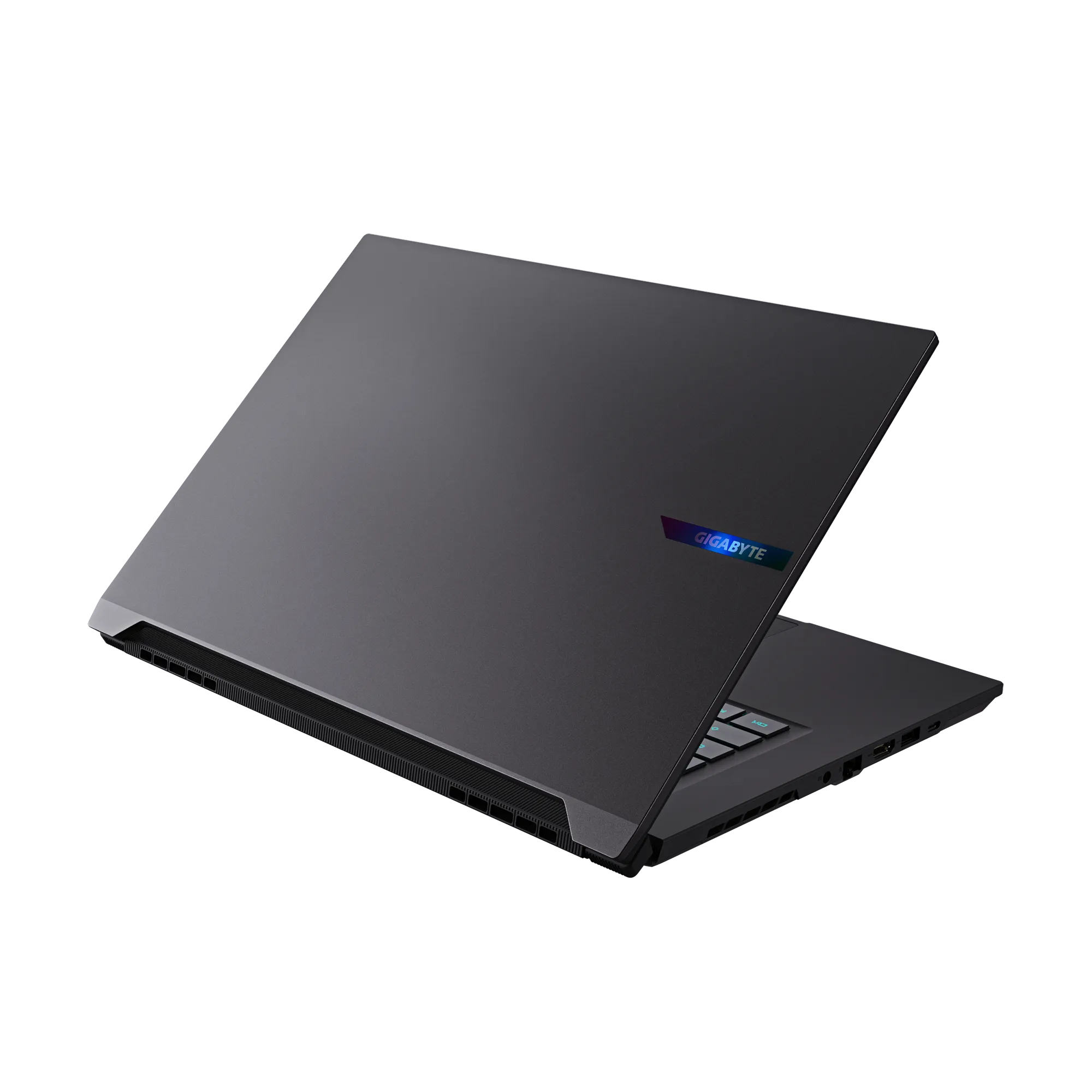 A large main feature product image of EX-DEMO Gigabyte AERO X16 (1VH) - 16" 165Hz, Ryzen AI 7 350, RTX 5060, 16GB/1TB - Win 11 Notebook (Grey)