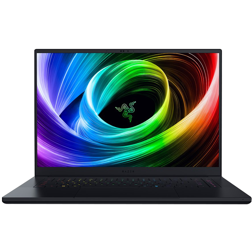 A large main feature product image of EX-DEMO Razer Blade 16 (2025) - 16" 240Hz OLED, Ryzen AI 9 365, RTX 5070, 32GB/1TB - Win 11 Gaming Notebook