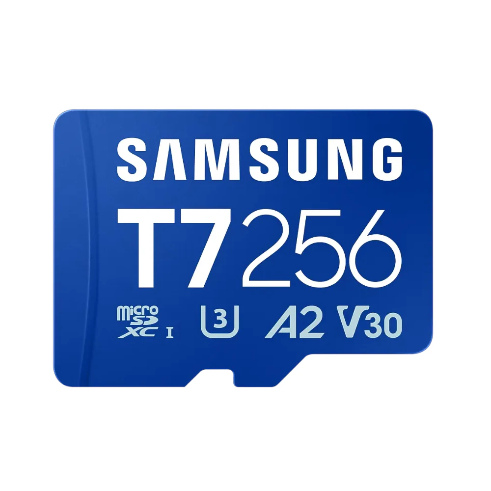 A large main feature product image of Samsung T7 microSDXC U3 A2 V30 UHS-I microSD Card - 256GB