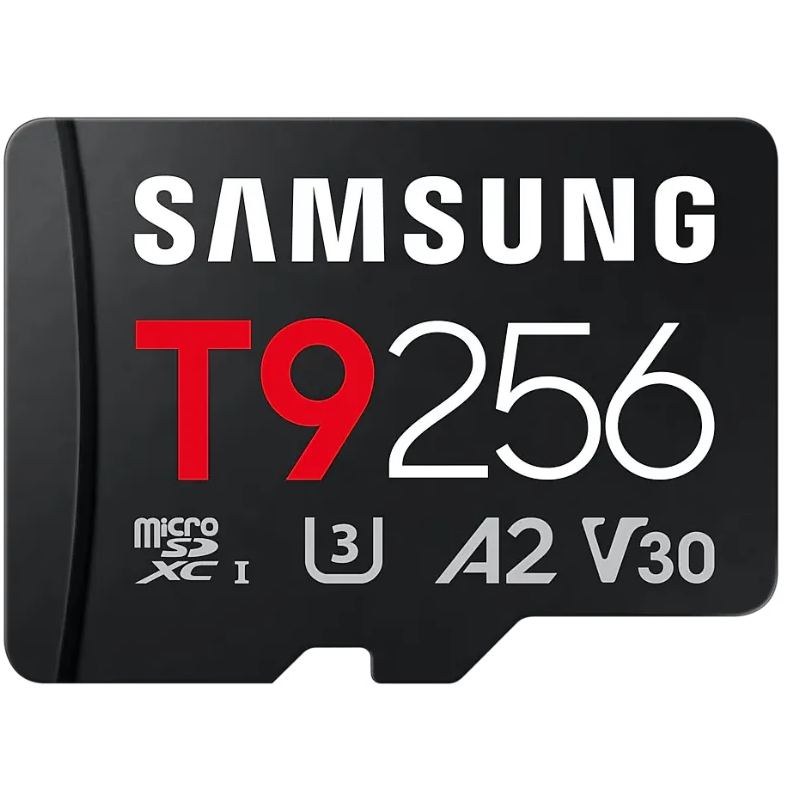 A large main feature product image of Samsung T9 microSDXC U3 A2 V30 UHS-I microSD Card - 256GB