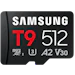 A product image of Samsung T9 microSDXC U3 A2 V30 UHS-I microSD Card - 512GB