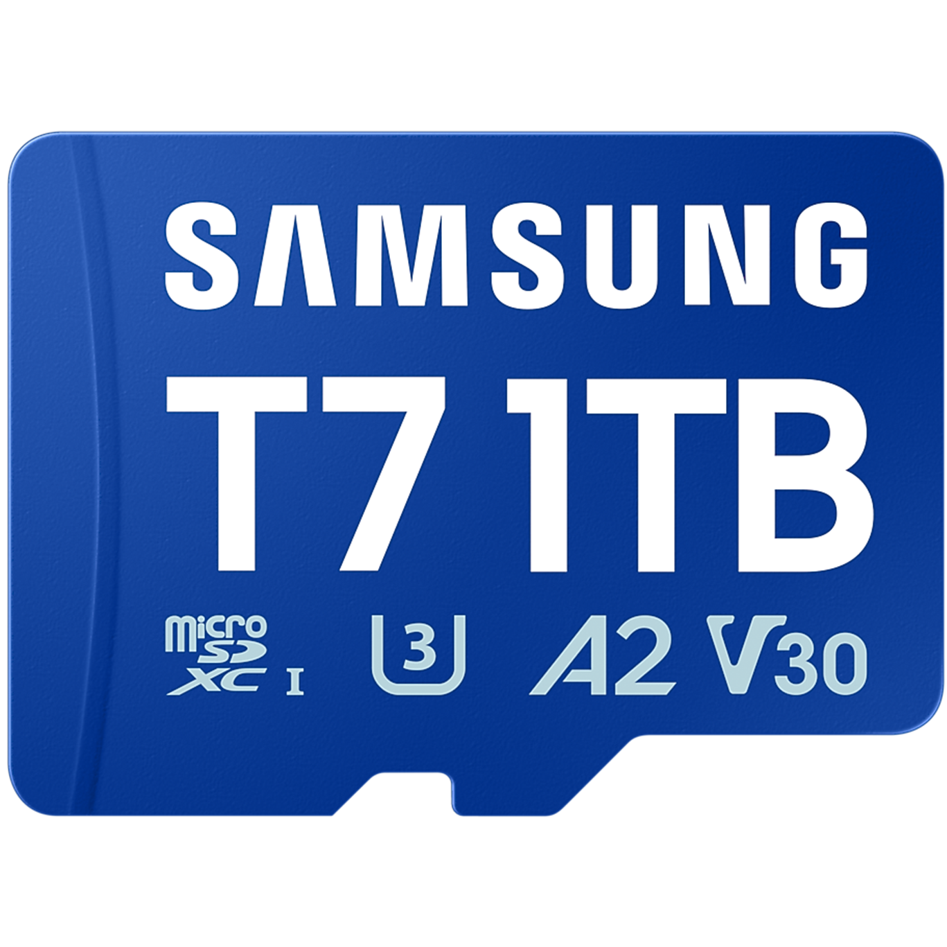 A large main feature product image of Samsung T7 microSDXC U3 A2 V30 UHS-I microSD Card - 1TB