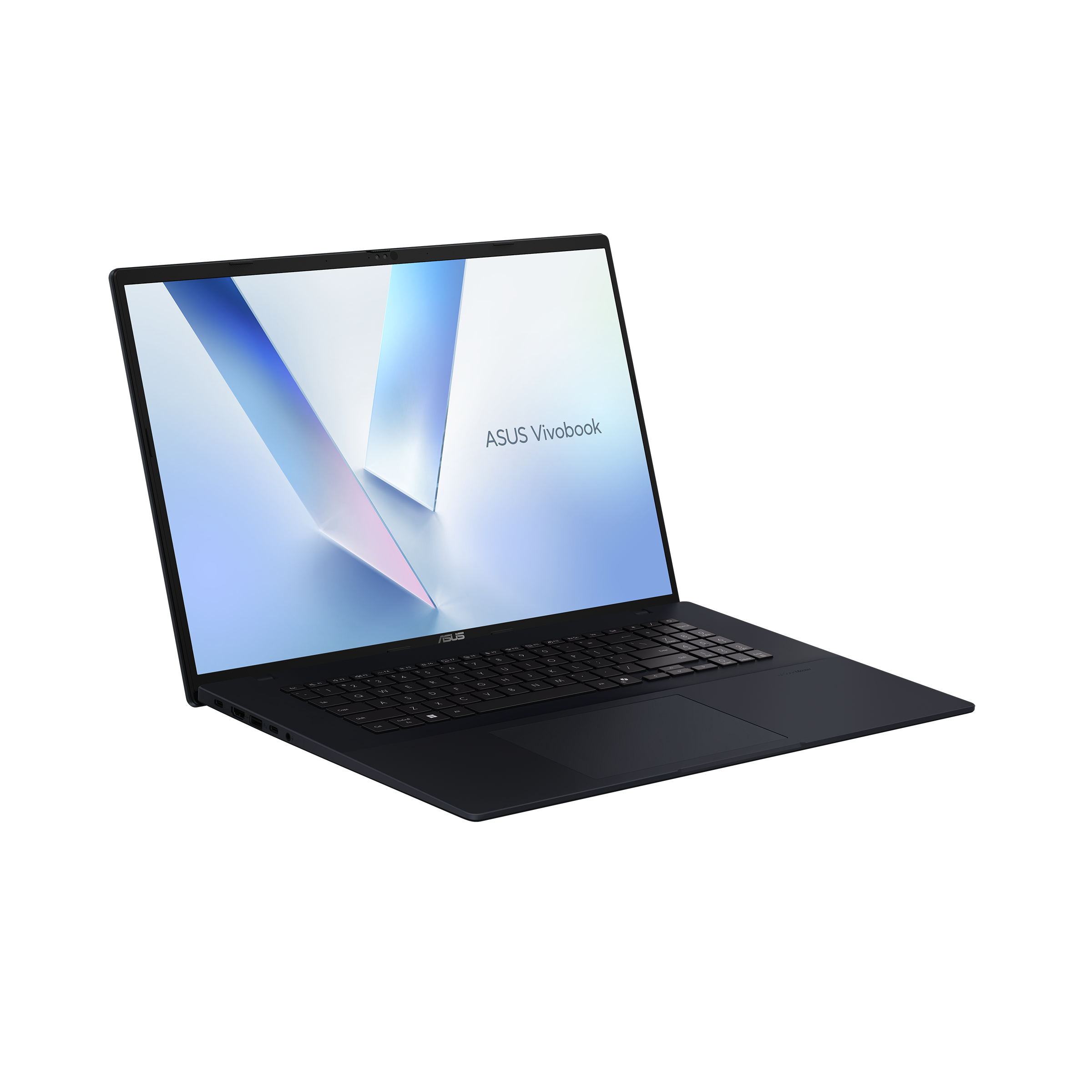 A large main feature product image of EX-DEMO ASUS Vivobook 18 (M1807) - 18" Ryzen 7 260, 16GB/1TB - Win 11 AI Notebook