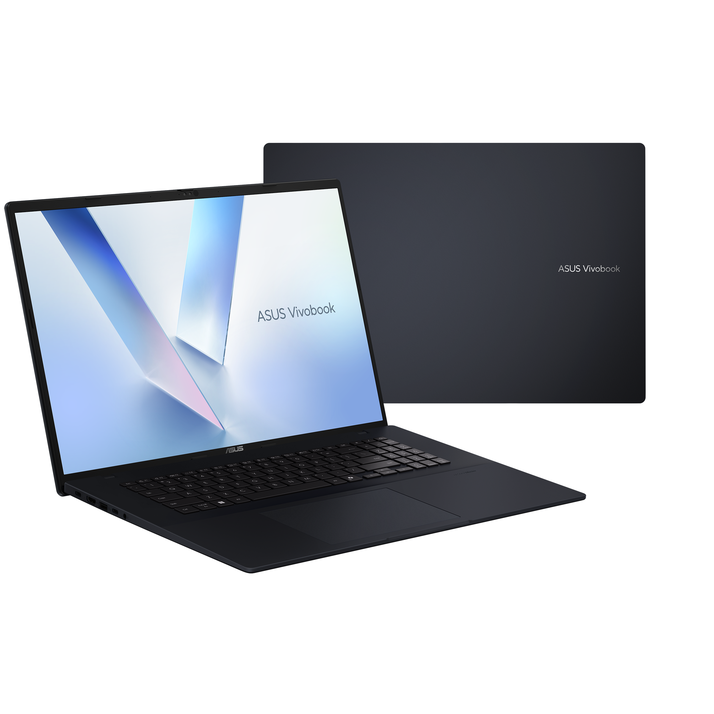A large main feature product image of EX-DEMO ASUS Vivobook 18 (M1807) - 18" Ryzen 7 260, 16GB/1TB - Win 11 AI Notebook