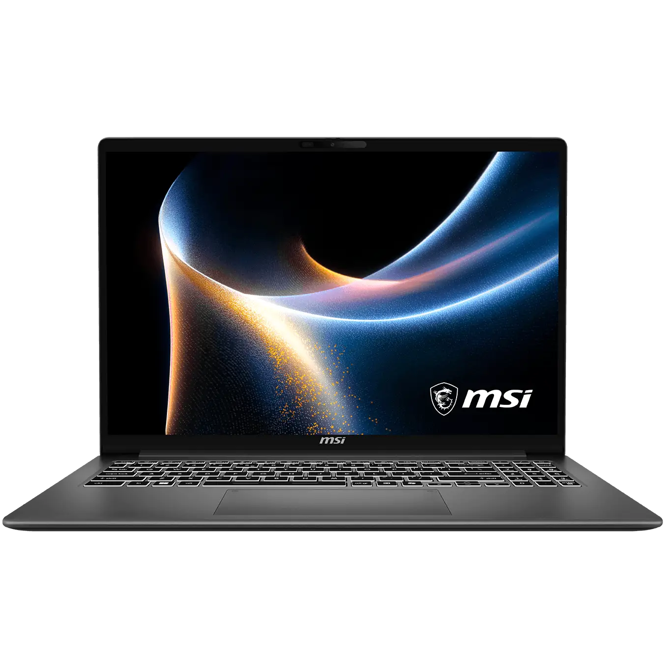 A large main feature product image of EX-DEMO MSI Modern 16S AI+ (G3M) - 16" OLED, Ultra 7 355, 16GB/512GB - Win 11 Notebook