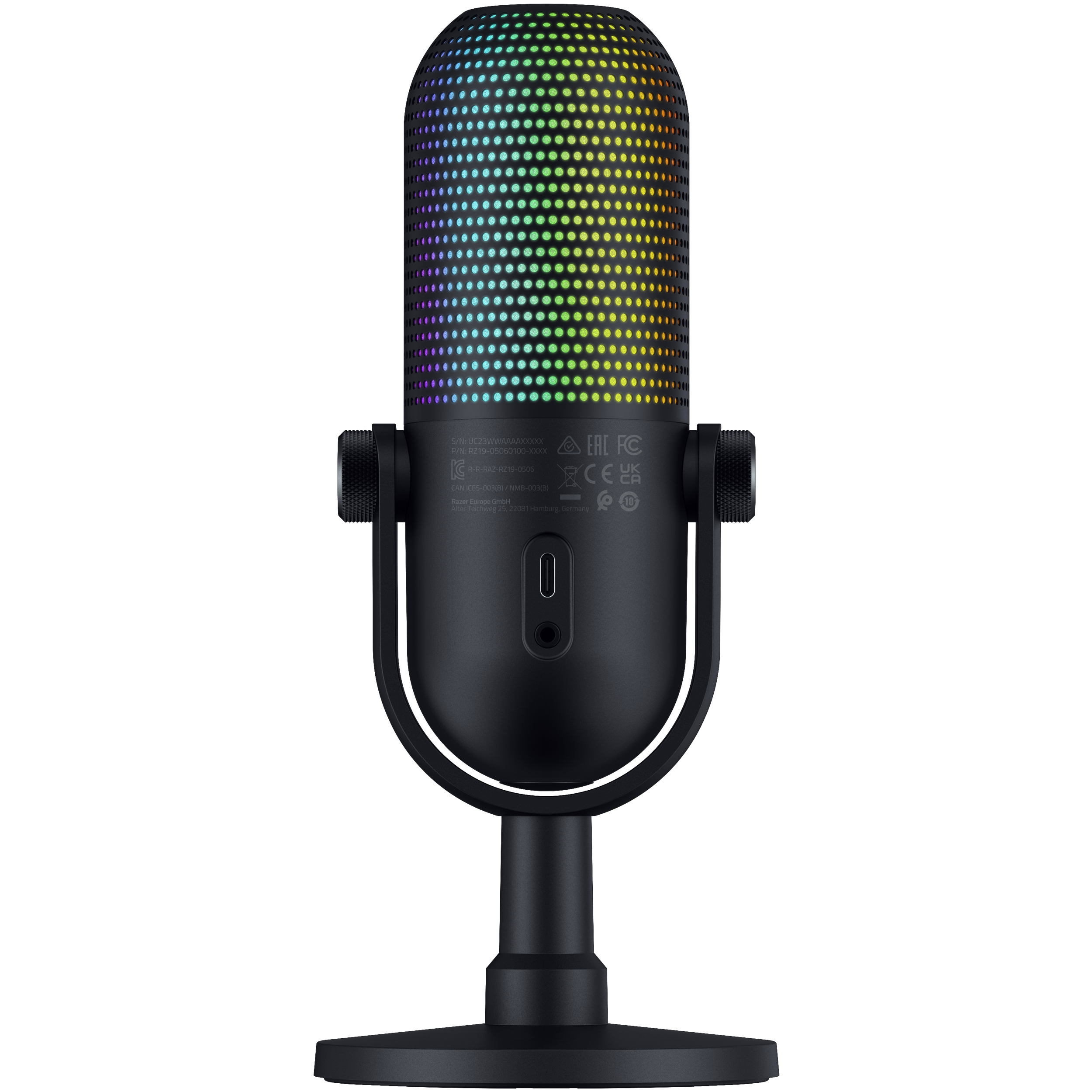 A large main feature product image of Razer Seiren V3 Chroma 32-Bit DSP - RGB USB Microphone