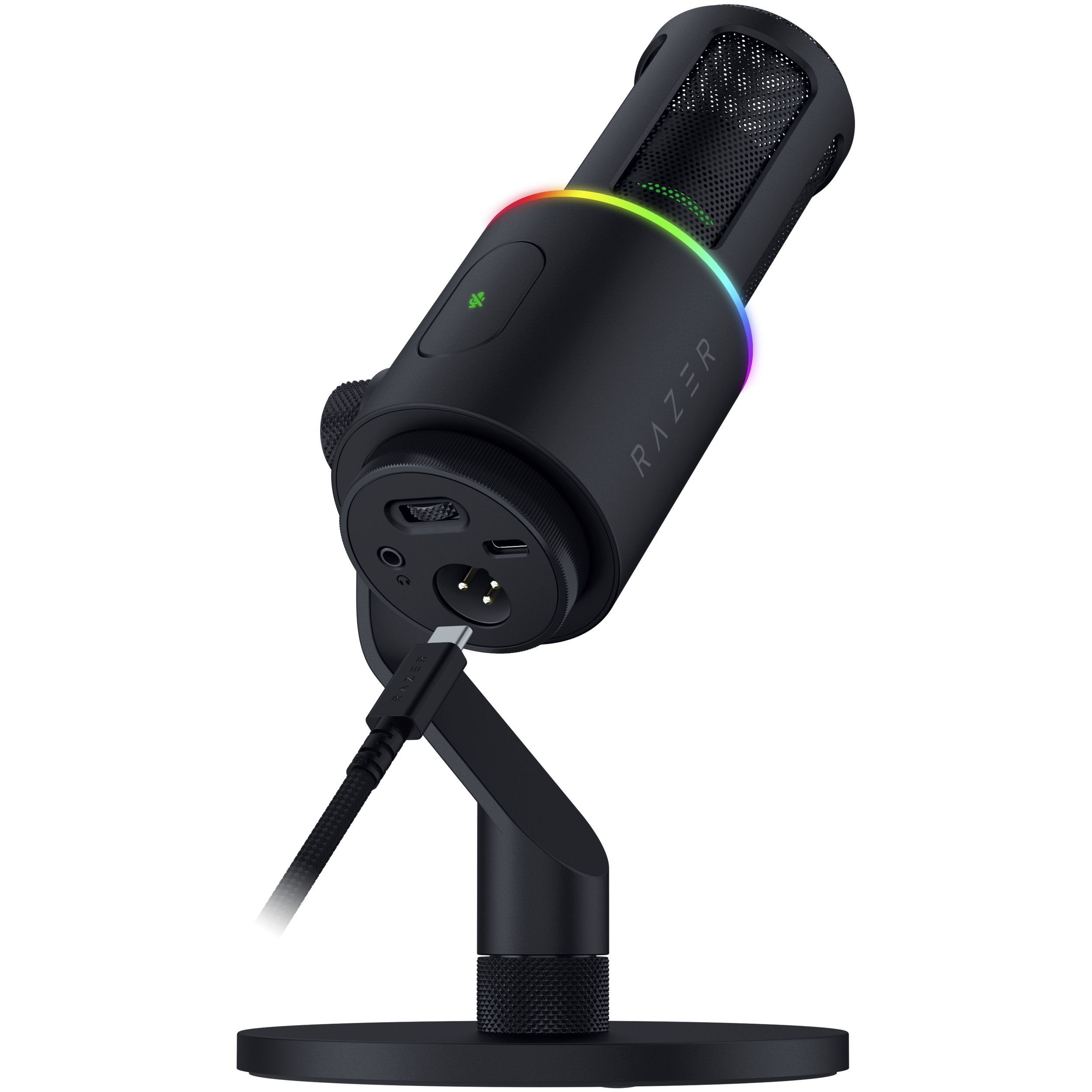 A large main feature product image of Razer Seiren V3 Pro - Professional Dynamic Microphone with USB and XLR Output