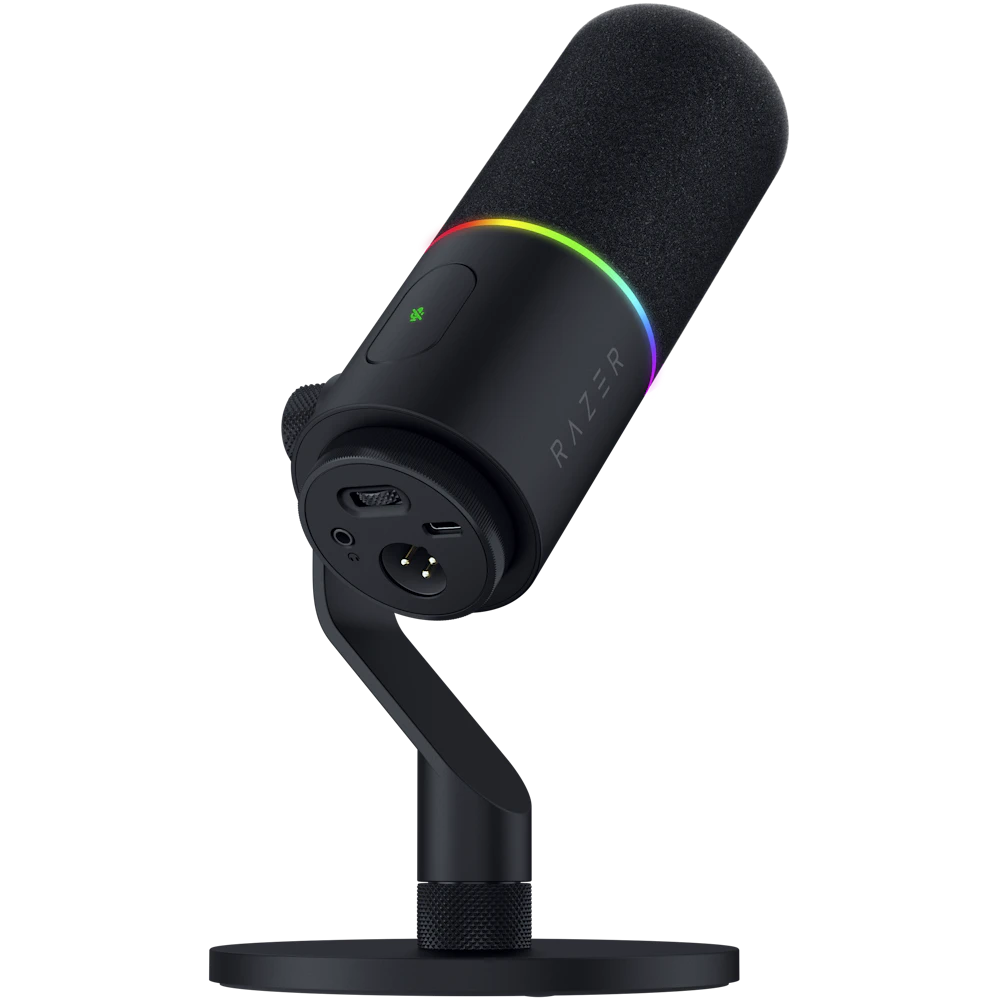 A large main feature product image of Razer Seiren V3 Pro - Professional Dynamic Microphone with USB and XLR Output