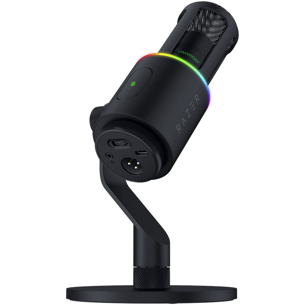 A large main feature product image of Razer Seiren V3 Pro - Professional Dynamic Microphone with USB and XLR Output