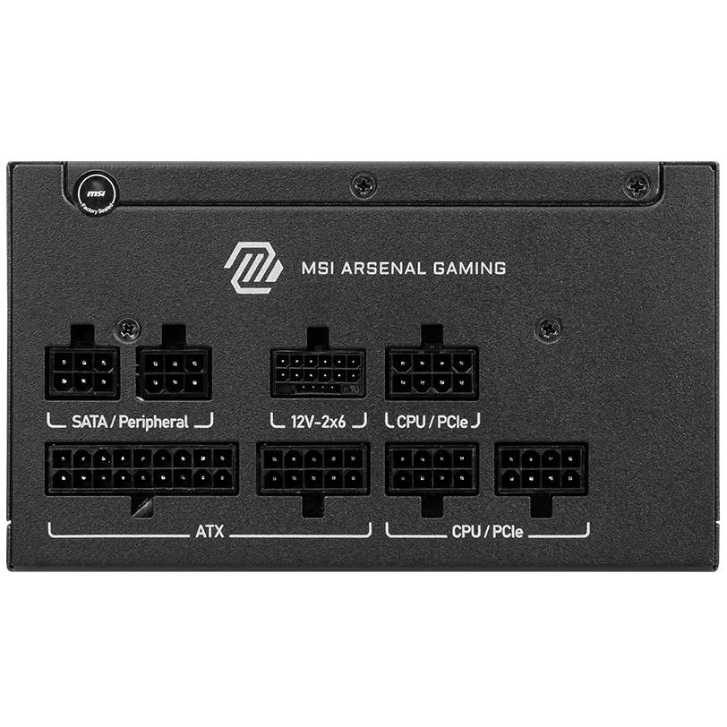 A large main feature product image of MSI MAG A750GLS - 750W Gold PCIe 5.1 ATX 3.1 Modular PSU