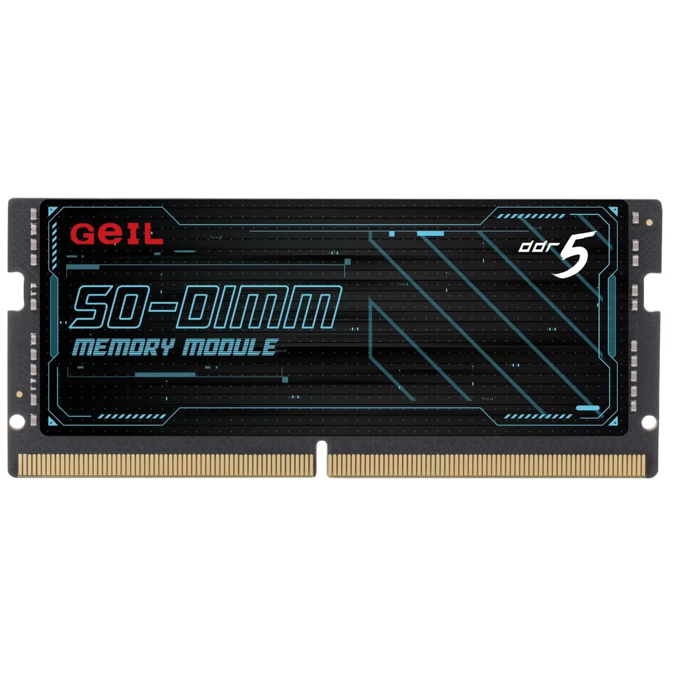 A large main feature product image of GeIL 32GB Kit (2x16GB) DDR5-4800 C40 SO-DIMM (Bulk Packaging)
